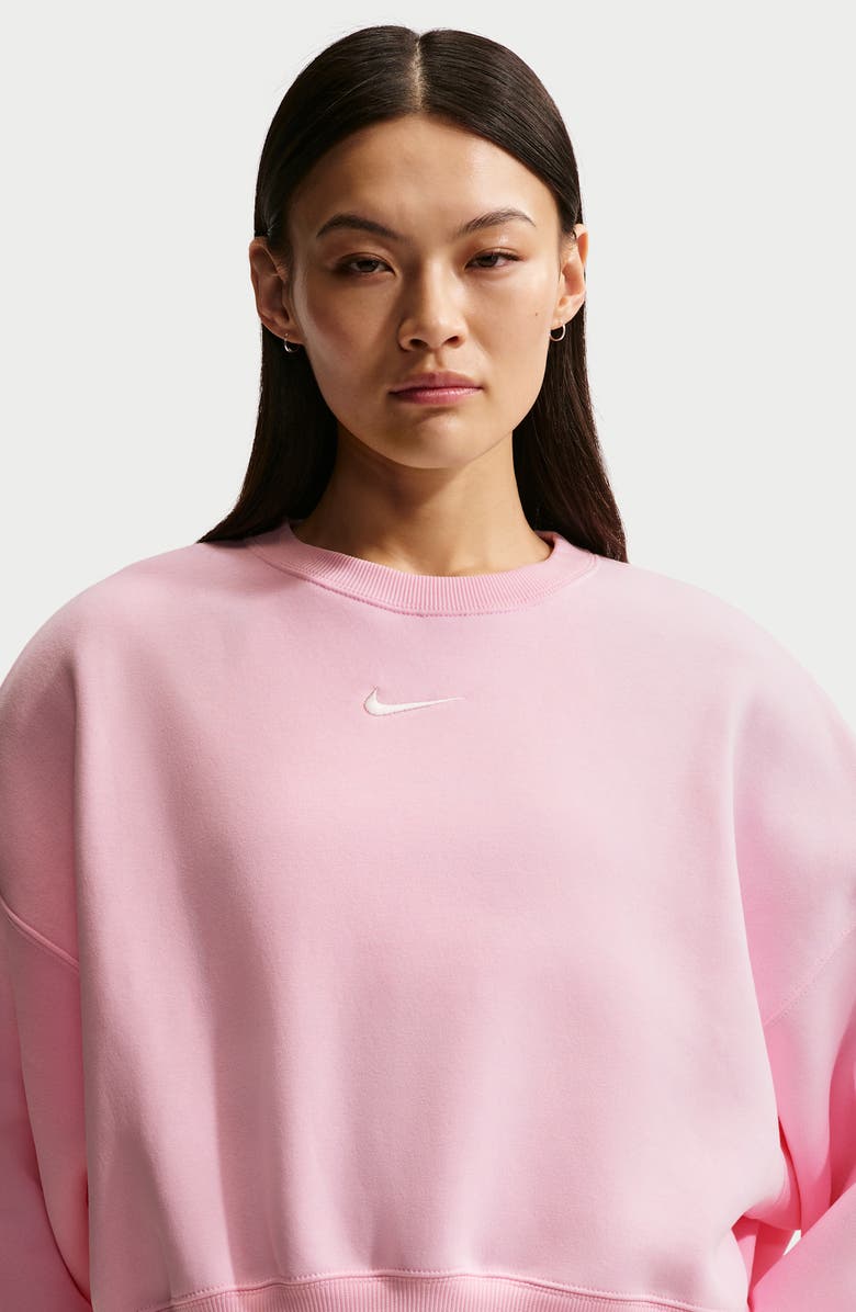 Nike Phoenix Fleece Crewneck Sweatshirt, Alternate, color, 663 Pink Foam/Sail