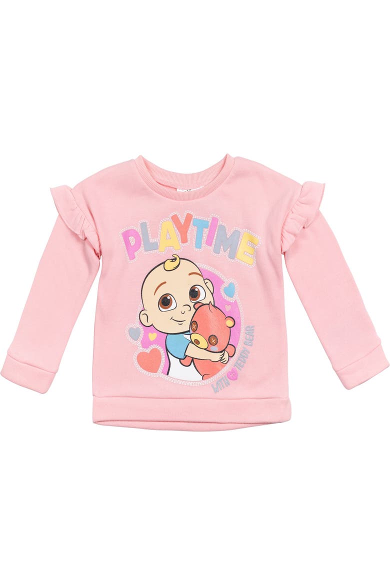 JJ Fleece 2-Piece Sweatshirt and Pants Set, Alternate, color, JJ Pink Heather Grey