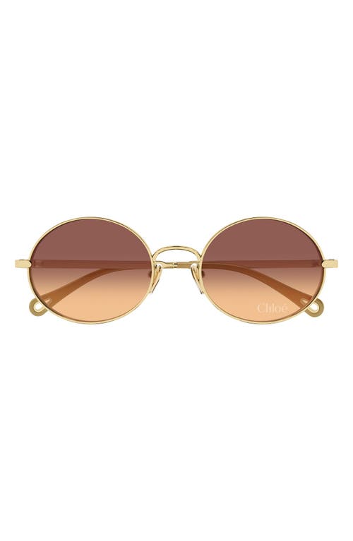 Chloé Ch0326s Round Frame Sunglasses In Gold