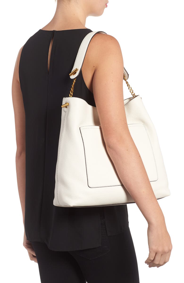 Tory Burch Chelsea Chain Leather Hobo, Alternate, color,