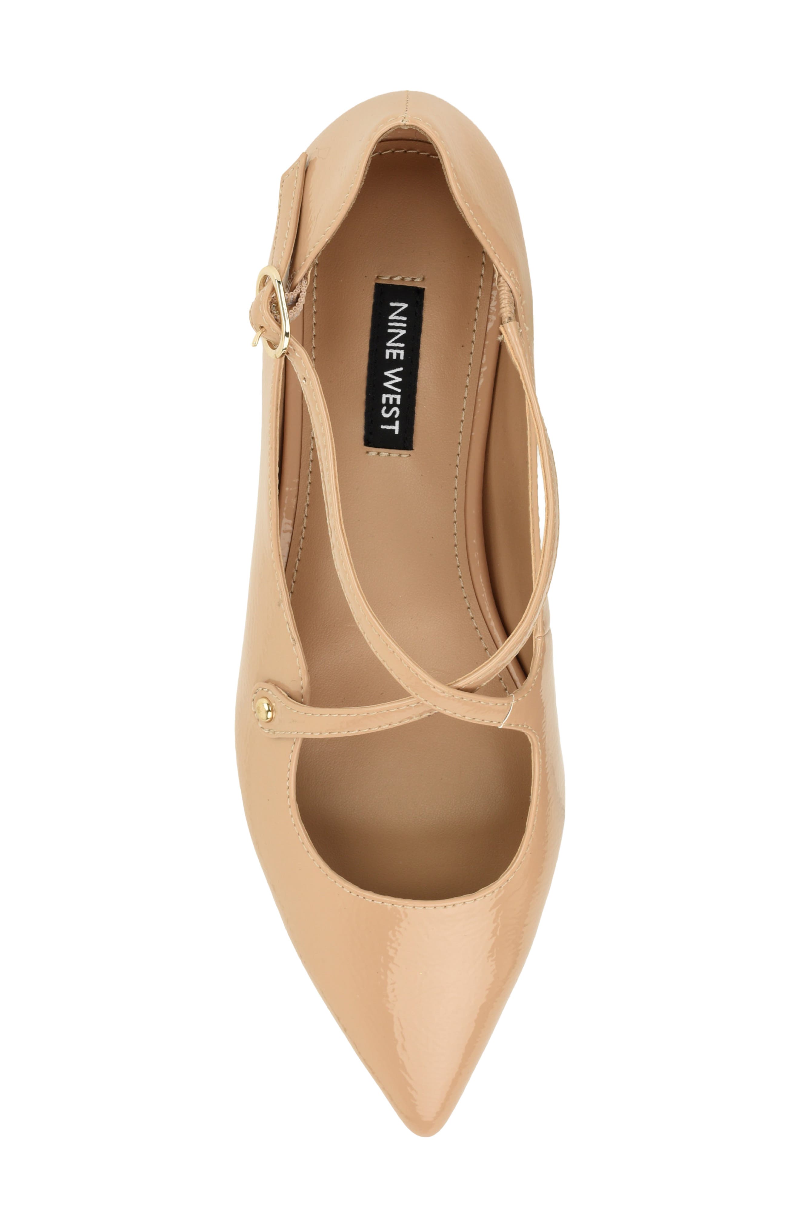 Jarry Pointed Toe Flat, Alternate, color, NATURAL
