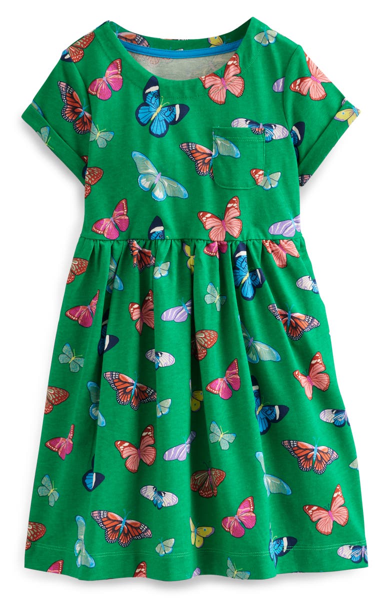 Mini Boden Kids' Fun Butterfly Cotton Jersey Dress, Main, color,