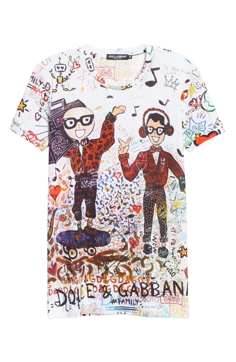 Dolce&Gabbana Graffiti Cartoon Graphic Tee, Alternate, color,