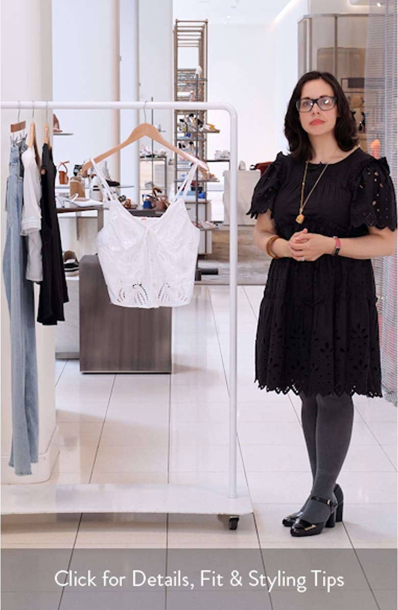 Sweet Sammi Eyelet Embroidery Crop Top, sales video thumbnail