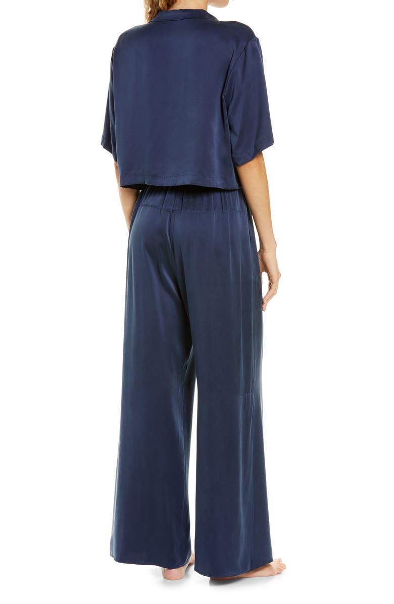 Lunya Washable High Waist Silk Pajamas, Alternate, color, Deep Blue