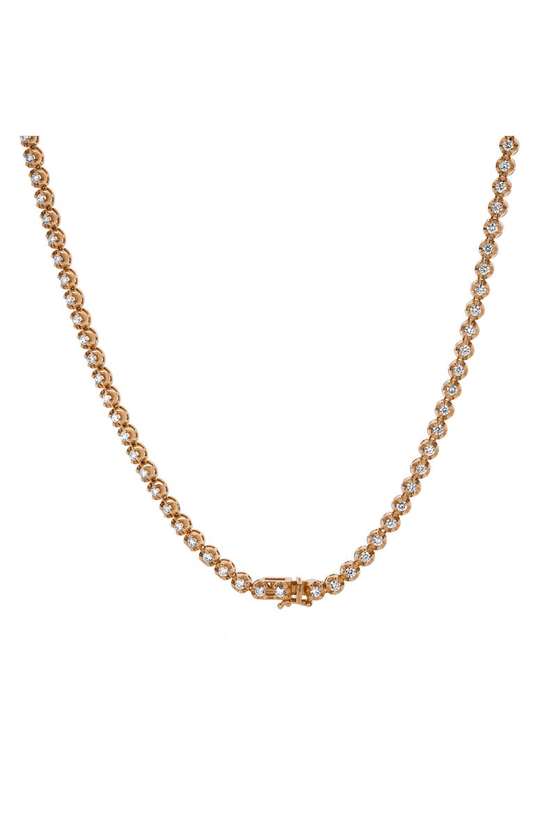 LMJ 14K Rose Gold Diamond Tennis Chain - 7.3 Carats, Main, color, 14K Rose Gold