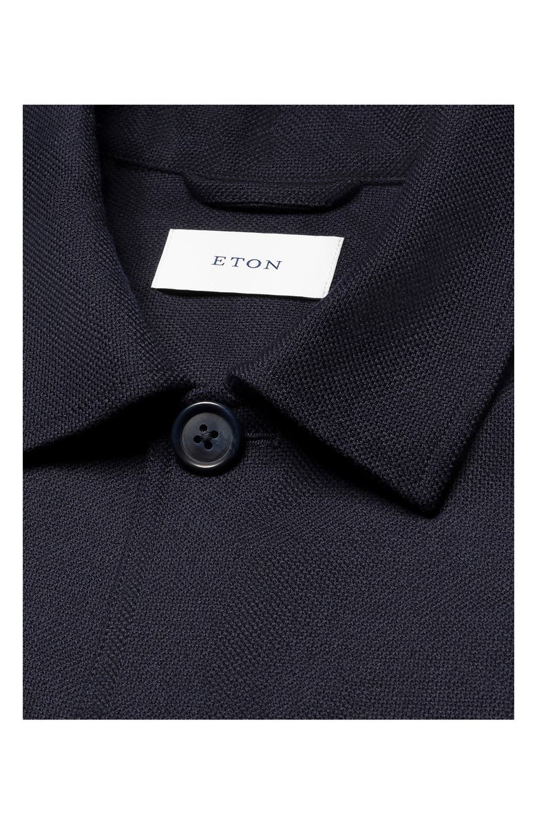 Eton Woven Wool & Cashmere Button-Up Overshirt, Alternate, color, Navy