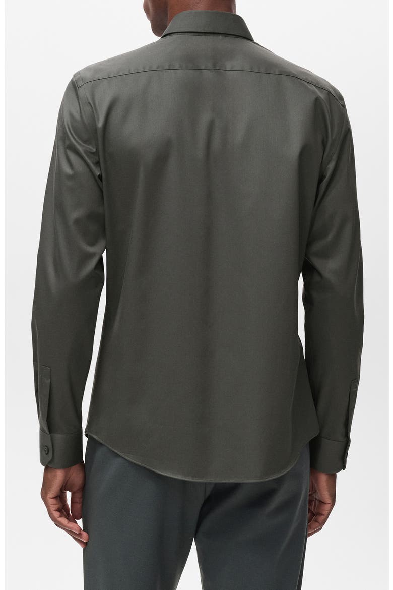 Stretch Button-Up Shirt, Alternate, color, KHAKI GREEN