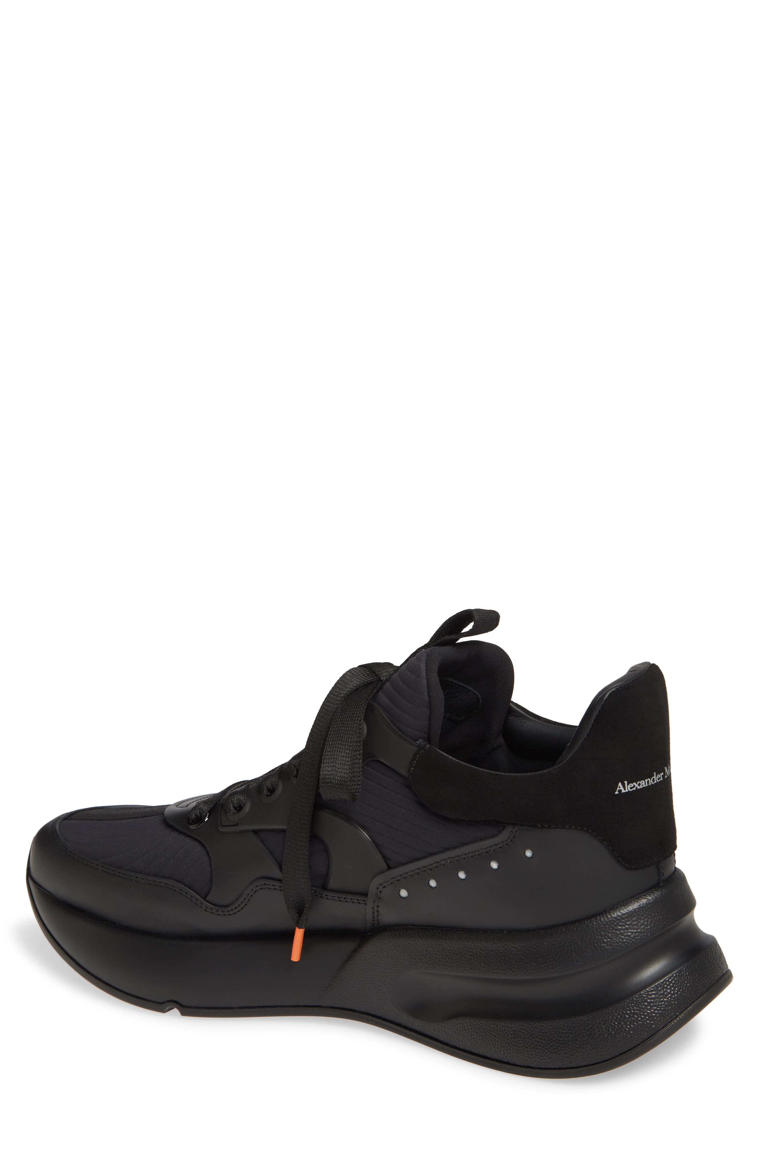 McQueen Alexander McQueen Runner Sneaker, Alternate, color, Black/ Black/ Silver