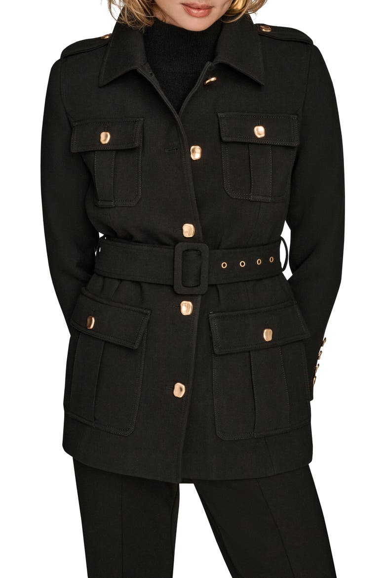 Safari Blazer Jacket, Main, color, BLACK
