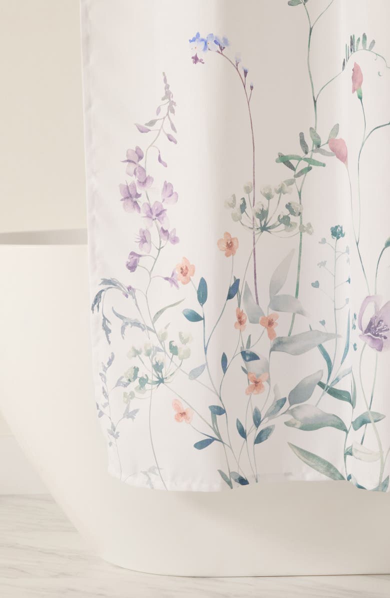 HOMESPUN Flower Print Shower Curtain, Main, color, 