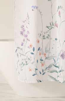 HOMESPUN Flower Print Shower Curtain