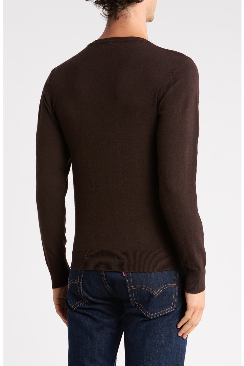 V-Neck Sweater, Alternate, color, BROWN