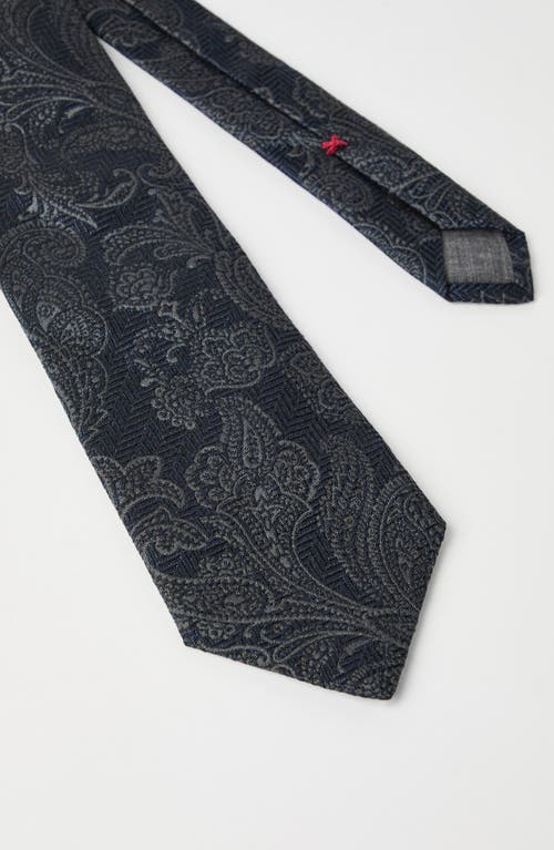 Brunello Cucinelli Necktie With Pattern In Anthracite