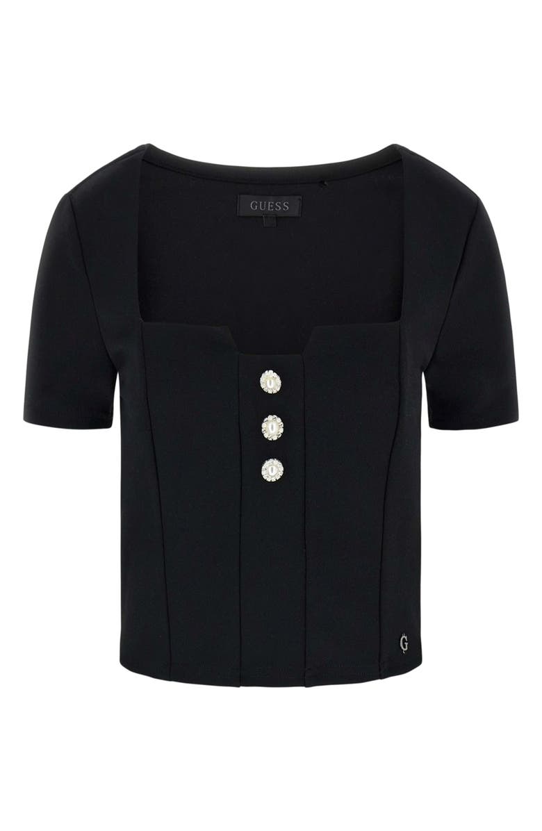 GUESS Evelina Crop Top, Main, color, Jblack-Black