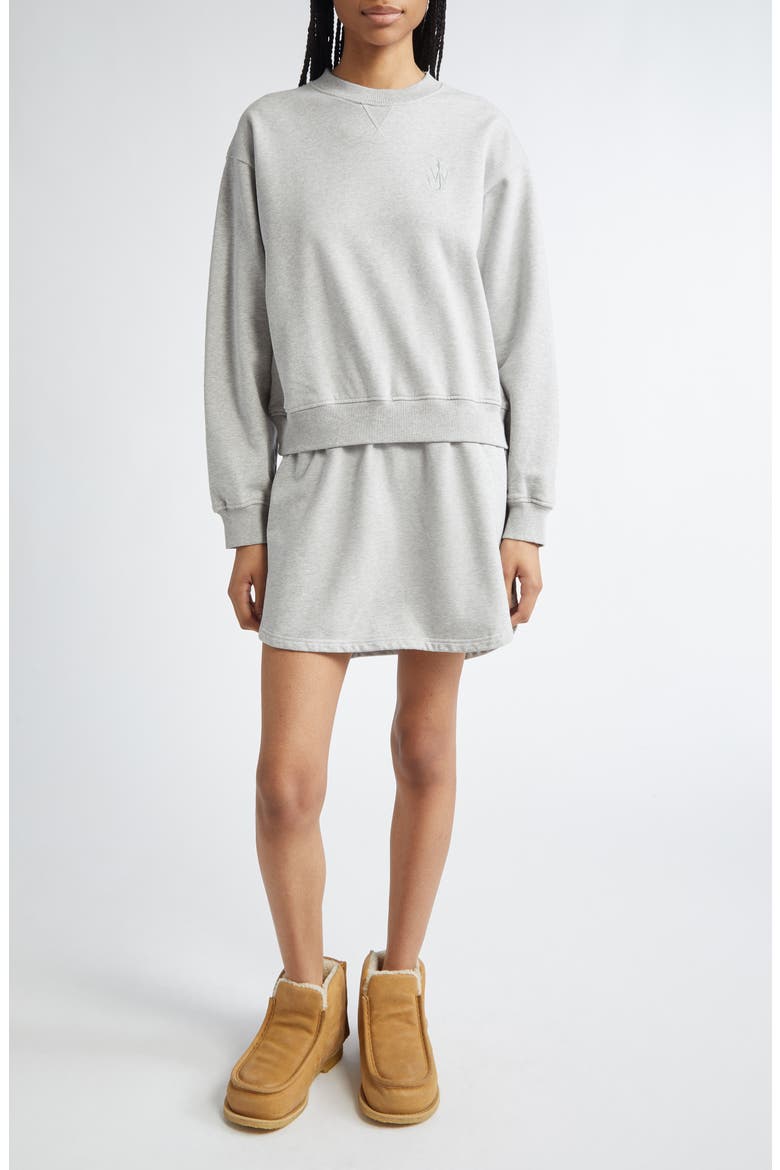 Layered Cotton Sweatshirt Dress, Main, color, LIGHT GREY MELANGE