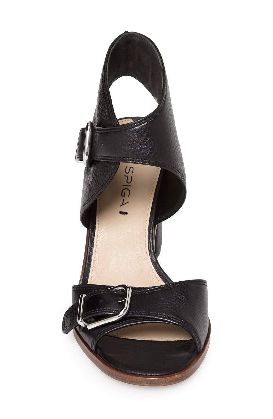 'Barina' Sandal, Alternate, color, BLACK CALF