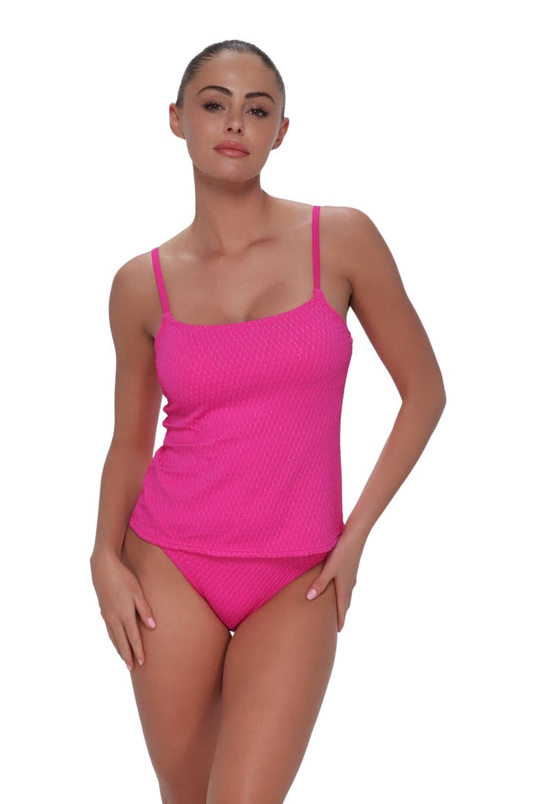 Coralie Tankini Swimsuit Top - D Cup, Main, color, PINK DIAMOND LUREX