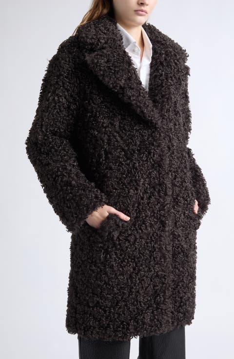 Camille Long Faux Fur Cocoon Coat