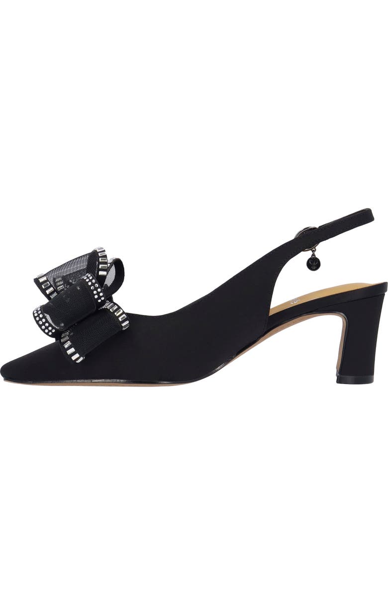J. Reneé Kalindra Crystal Bow Embellished Slingback Pump, Alternate, color, Black