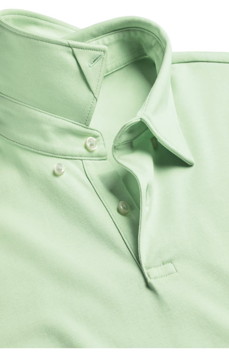 Charles Tyrwhitt Plain Short Sleeve Jersey Polo, Alternate, color, Light Green