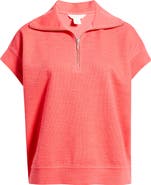Caslon® Short Sleeve Quarter Zip Sweatshirt