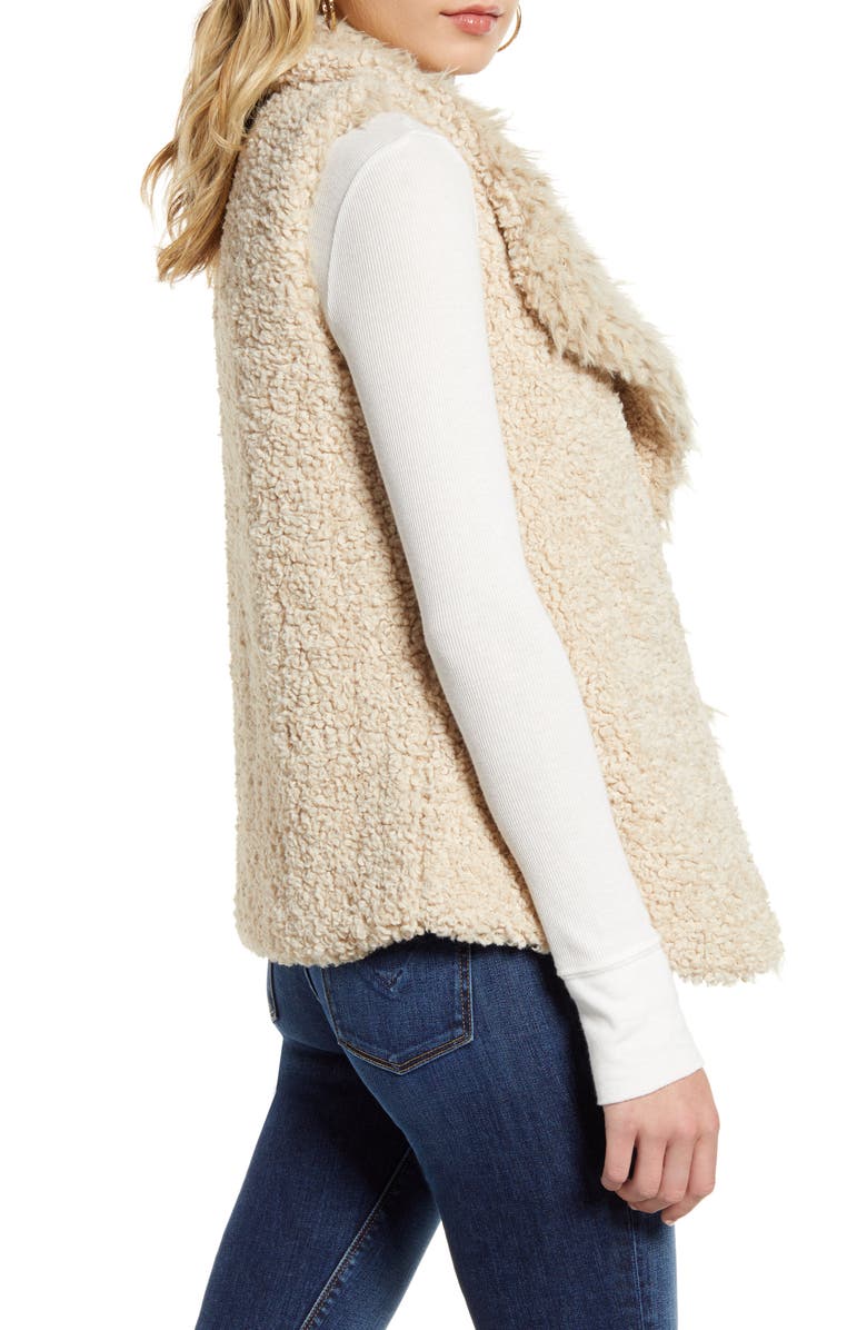 Woven Heart Reversible Faux Fur & Faux Shearling Vest, Alternate, color,