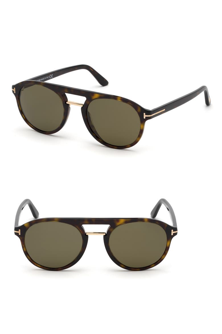 Ivan 54mm Polarized Aviator Sunglasses, Main, color, DARK HAVANA/ ROVIEX