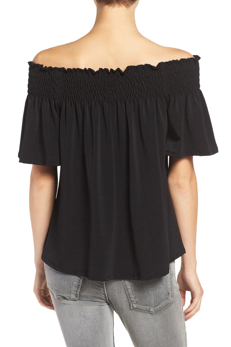 Off the Shoulder Top, Alternate, color, BLACK