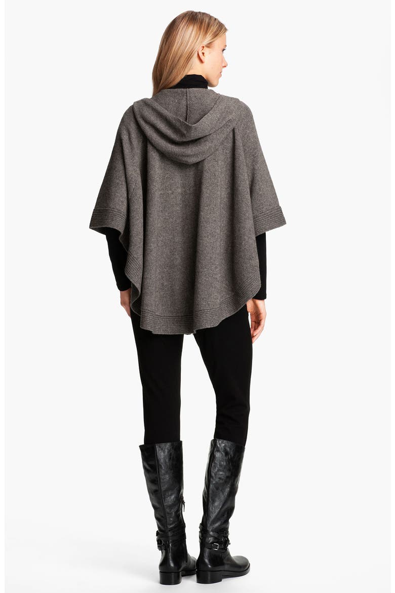 Yak & Wool Hooded Poncho, Alternate, color, ASH