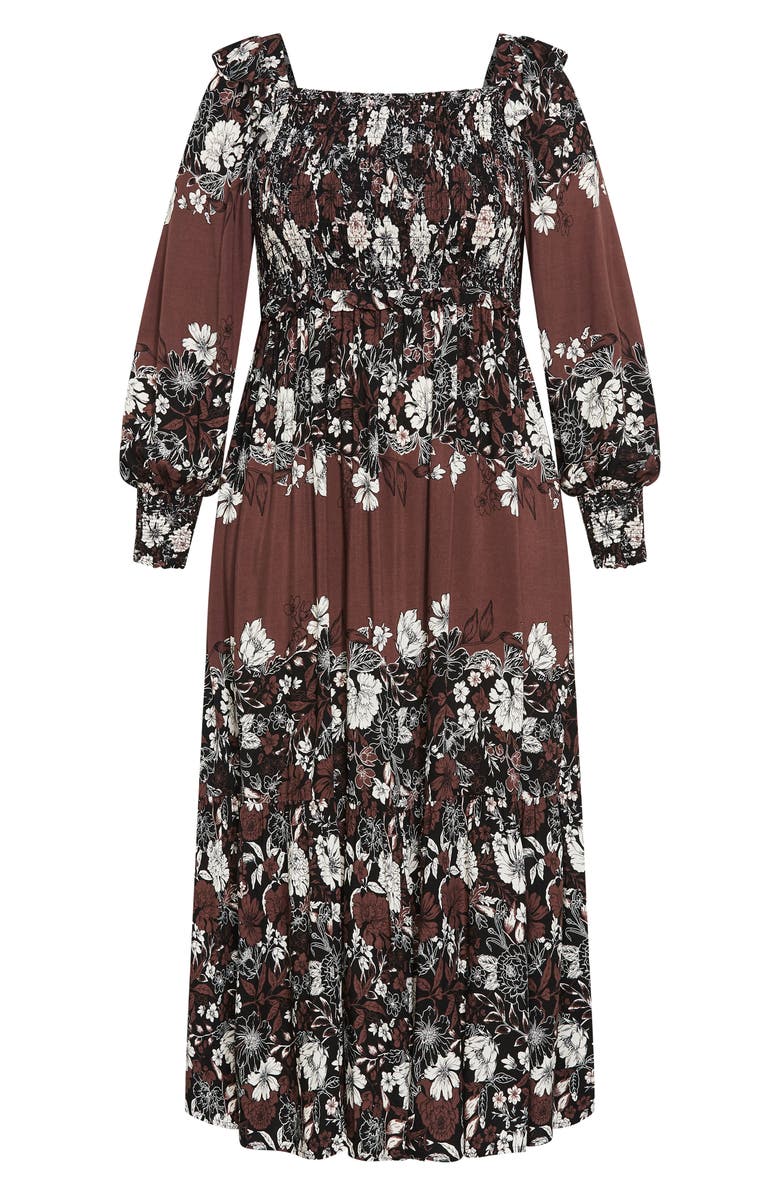 City Chic Hattie Floral Print Long Sleeve Maxi Dress, Alternate, color, Floral