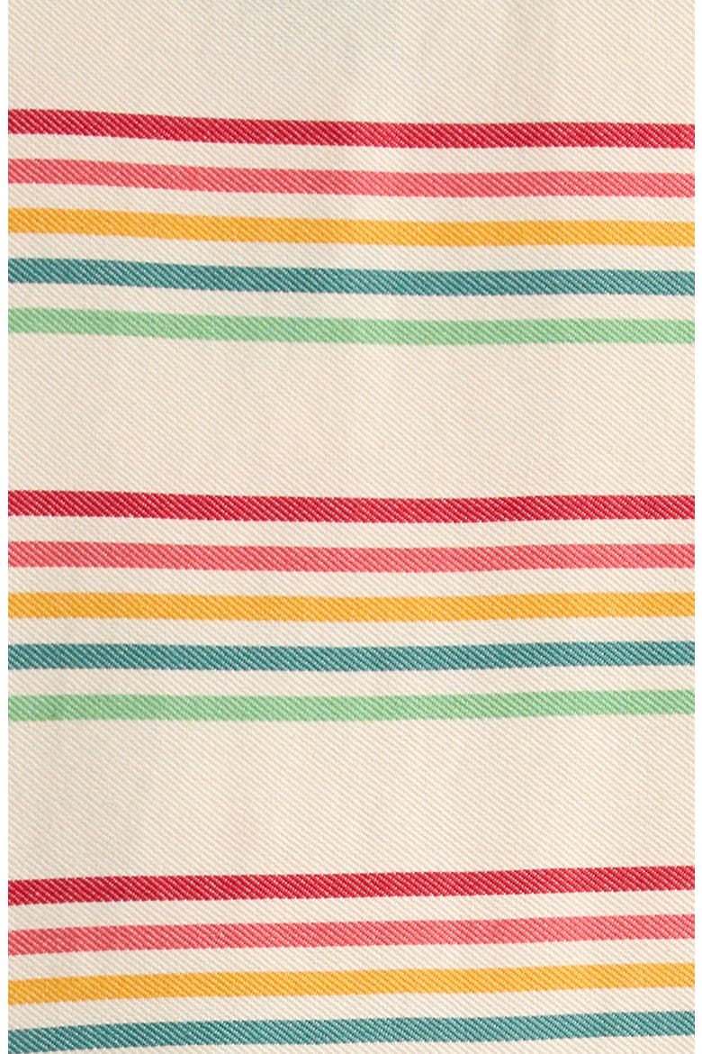 Kids' Stripe Button Front Dress, Alternate, color, BEIGE MULTI