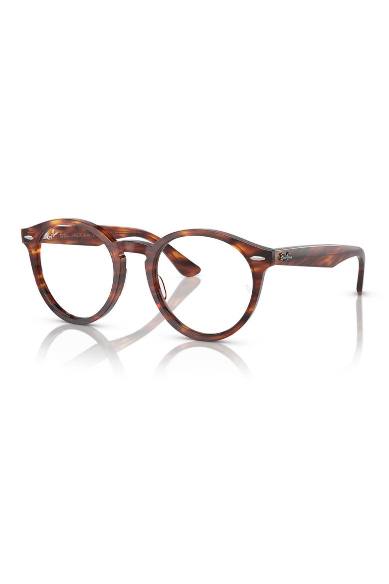 49mm Round Optical Glasses, Alternate, color, STRIPED HAVANA