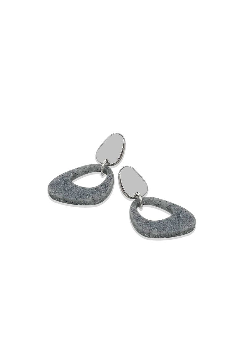 Pebble Drop Earrings, Alternate, color, Grey Stone