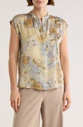 ELIE ELIE TAHARI Sleeveless Satin Button-Up Top