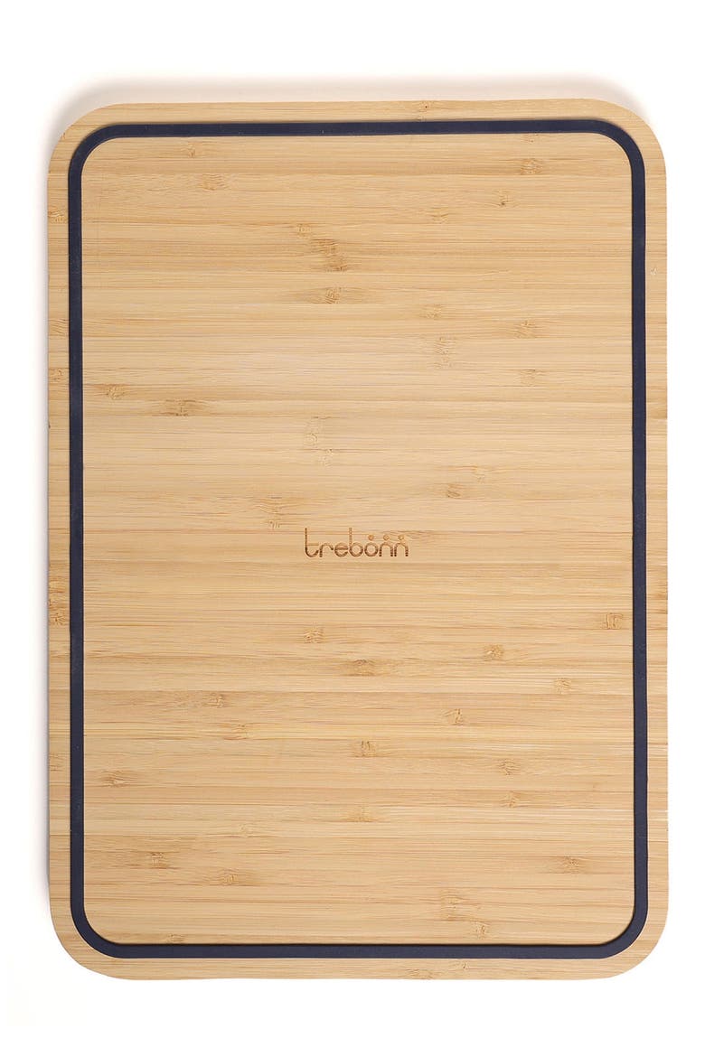 Wave Pattern Chop & Slide Medium Bamboo Chopping Board, Alternate, color, BLUE