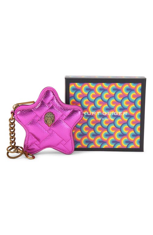 Kurt Geiger London Kensington Heart Mirror Bag Charm In Purple