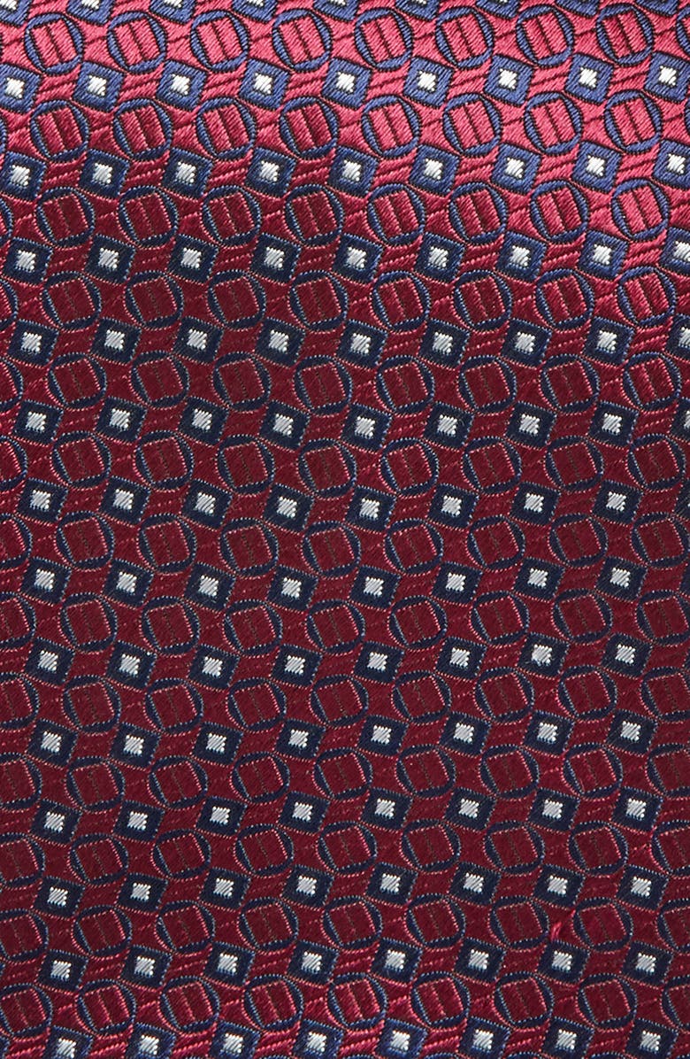 Canali Geometric Silk Tie, Alternate, color, Dark Red
