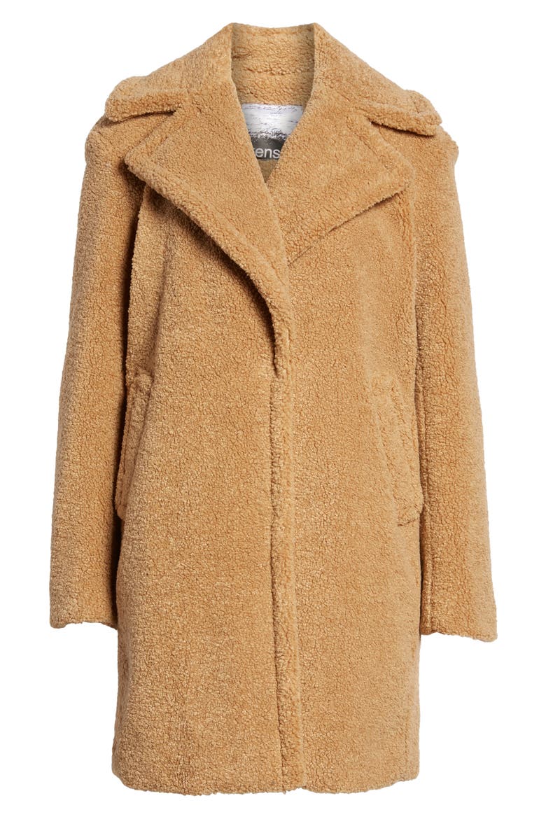 Faux Fur Teddy Bear Coat, Alternate, color, BUTTERSCOTCH