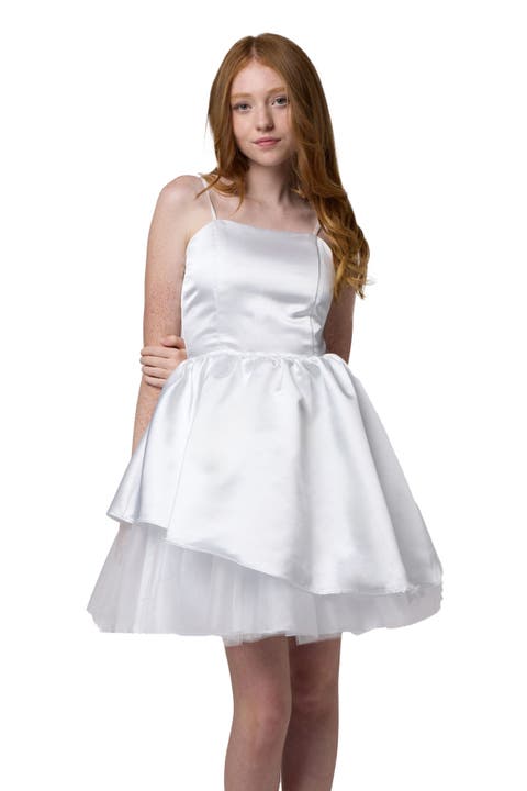Satin Peek-a-boo Party Dress