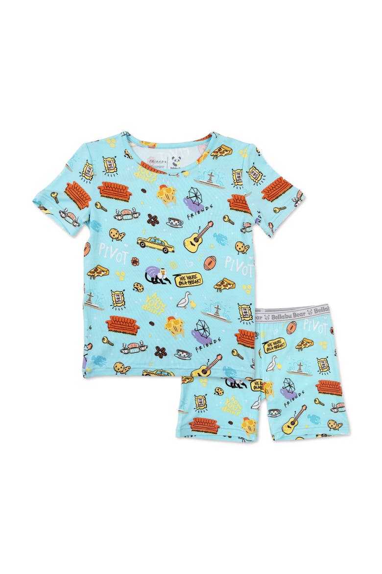 Friends Kids 2-Piece Short Sleeve & Shorts Pajama Set, Main, color, Friends
