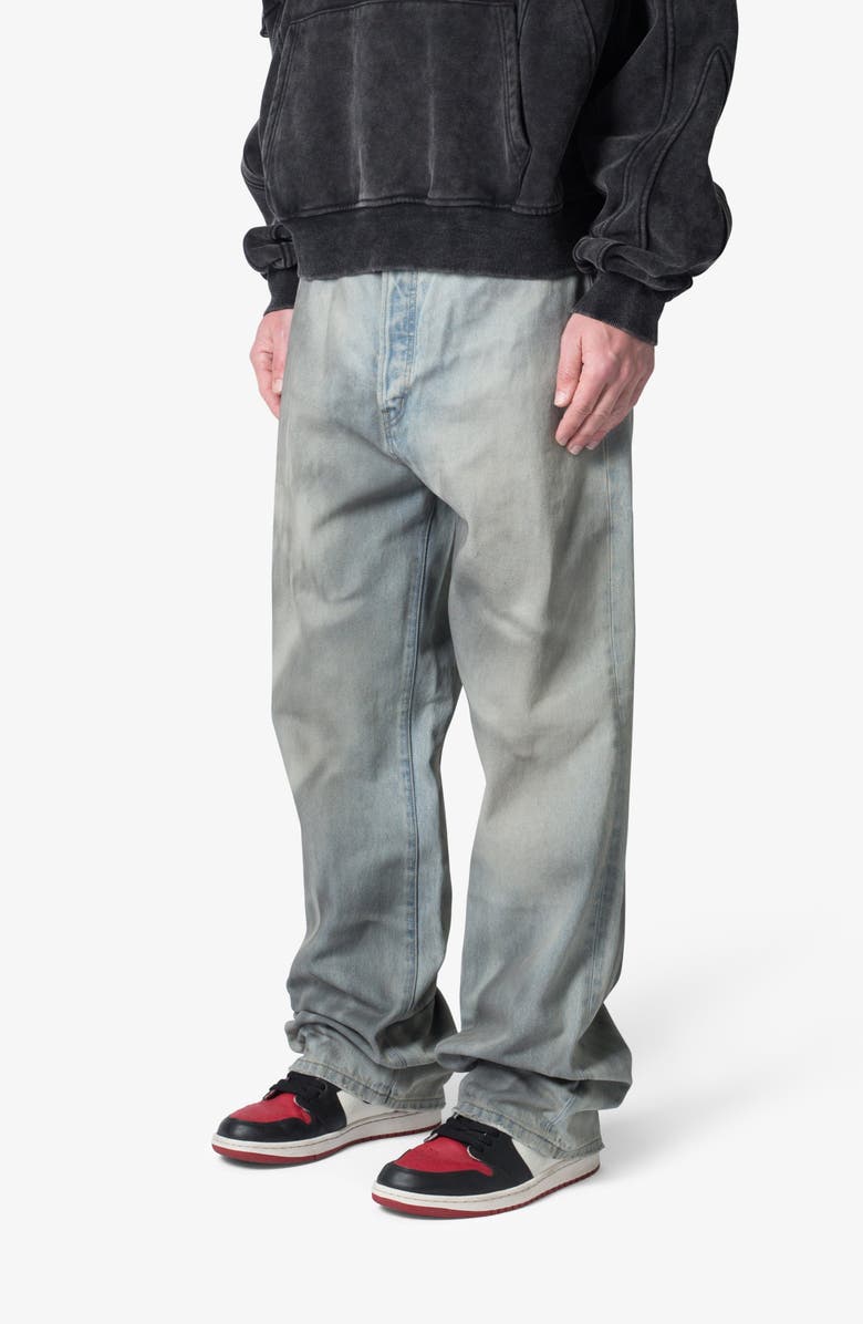 mnml Ultra Baggy Oil Stain Jeans, Alternate, color, Vintage Blue