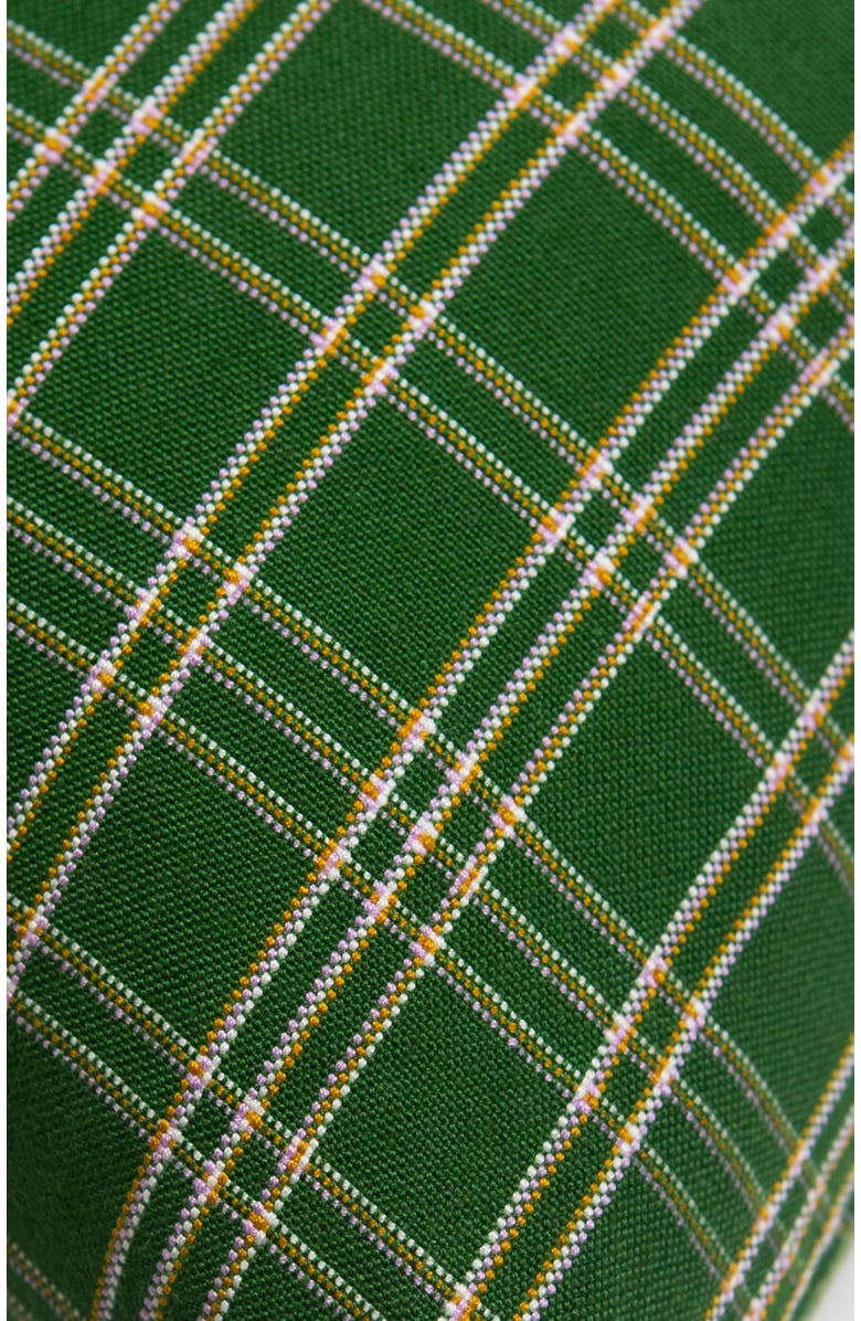 Archive New York Chiapas Plaid Handwoven Cotton Lumbar Throw Pillow, Alternate, color, Forest Green Plaid