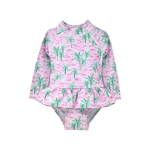 Girls' Sun Protective UPF 50+ Alissa Infant Ruffle Rash Guard Swimsuit