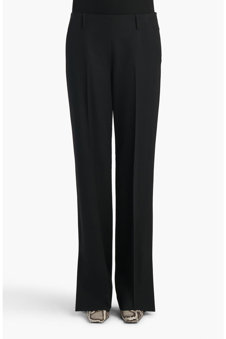 Grenare Split Hem Virgin Wool Pants, Main, color, BLACK