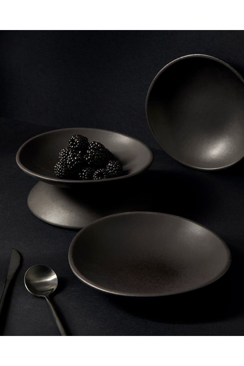 Stoneware Dessert Plate Dadasi - Set of 4, Alternate, color, Matte Black