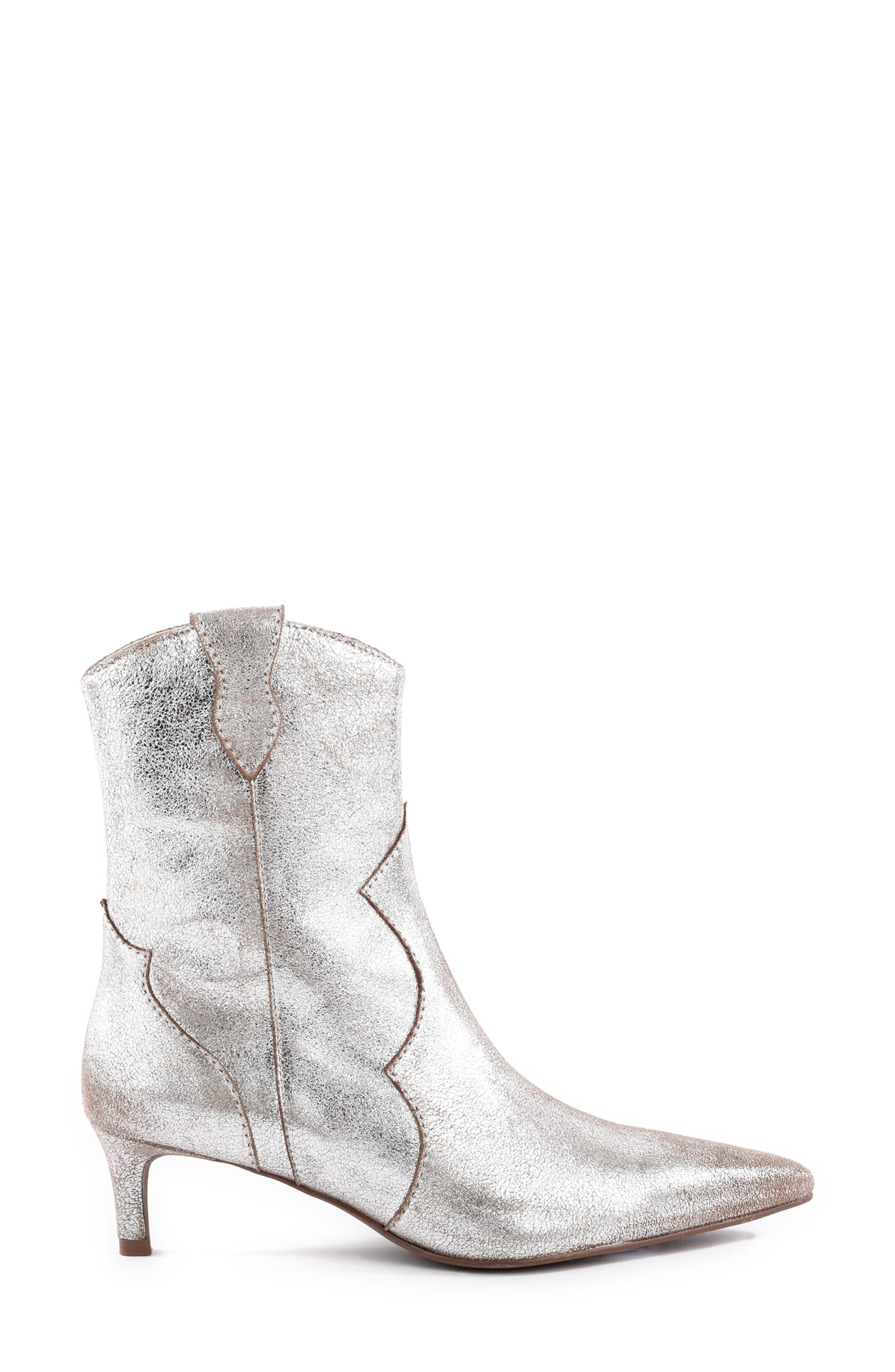 Seychelles Dallas Pointy Toe Western Sock Boot, Alternate, color, Pewter