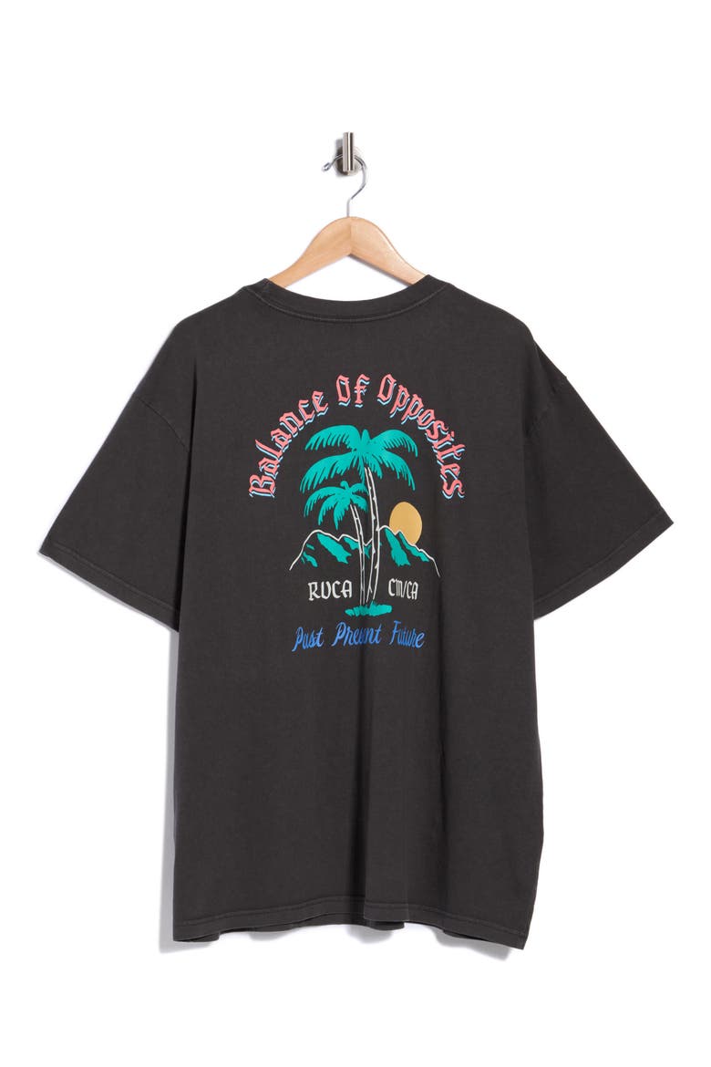 Frond Mural Cotton Graphic T-Shirt, Alternate, color, BLACK