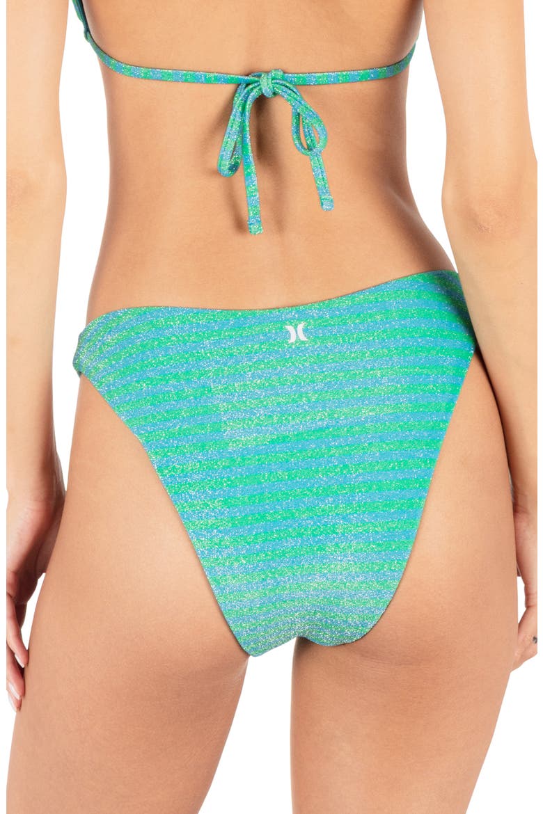 Metallic Stripe Bikini Bottoms, Alternate, color, SURF BLUE