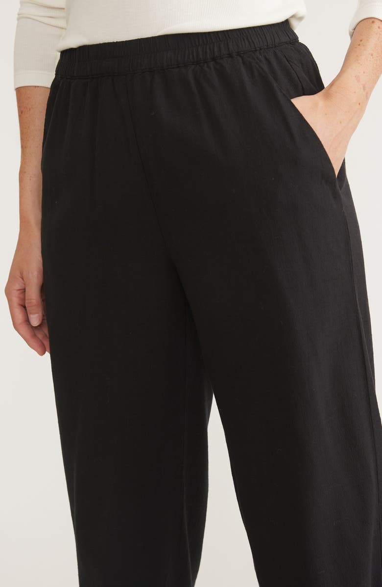 Marine Layer Allison Pull-On Crop Wide Leg Pants, Alternate, color, Black